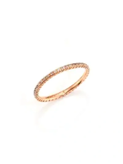 Shop Lj Cross Women's Champagne Diamond & 14k Rose Gold Ring