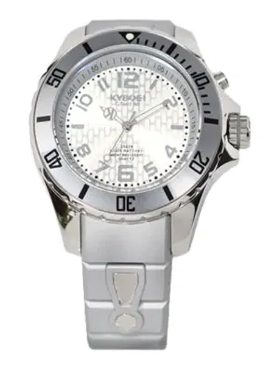 Shop Kyboe! Women's Power Silver Silicone & Stainless Steel Strap Watch/48mm