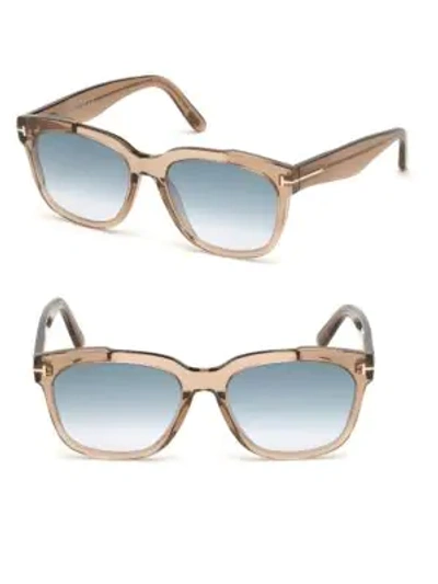 Shop Tom Ford Women's Rhett 55mm Square Sunglasses In Brown Blue