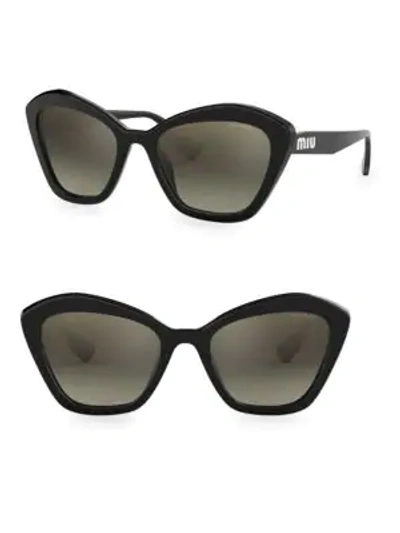 Shop Miu Miu 55mm Cat Eye Sunglasses In Black