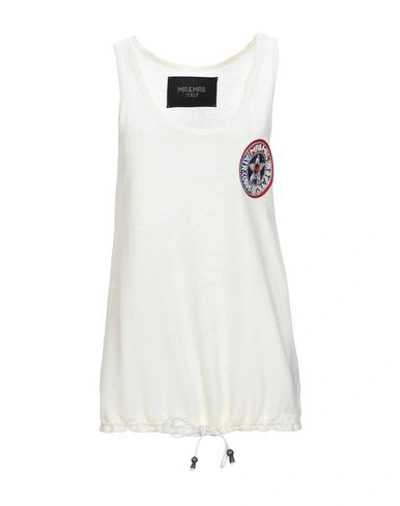 Shop Mr & Mrs Italy Woman Tank Top Ivory Size Xs Linen, Viscose, Polyamide, Elastane, Glass In White