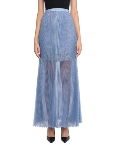 Shop Ermanno Scervino Woman Maxi Skirt Sky Blue Size 8 Polyester