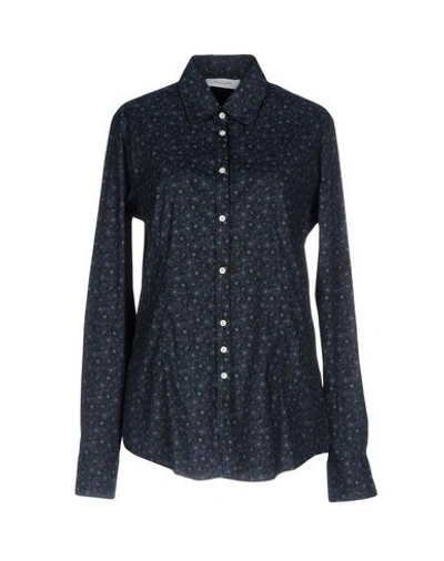 Shop Aglini Floral Shirts & Blouses In Dark Blue