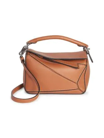 Shop Loewe Women's Mini Puzzle Leather Bag In Tan