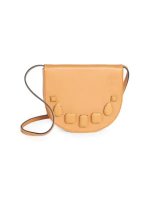 Loewe Heel Mini Saddle Bag In Amber 