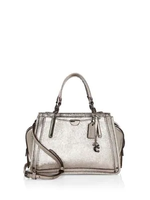 coach metallic leather dreamer 21 satchel