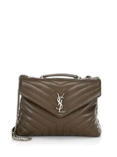 Shop Saint Laurent Medium Loulou Matelassé Leather Shoulder Bag In Brown