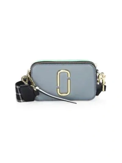 Shop Marc Jacobs Snapshot Leather Camera Bag In Slate Multi