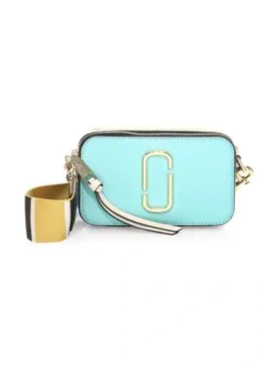Shop Marc Jacobs The Snapshot Coated Leather Camera Bag In Surf Multi