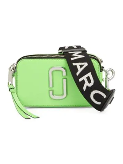 Shop Marc Jacobs The Snapshot Fluoro Leather Camera Bag In Bright Green