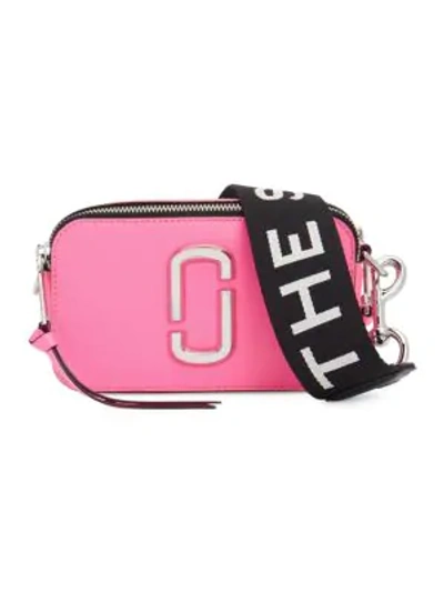Shop Marc Jacobs The Snapshot Fluoro Leather Camera Bag In Bright Pink
