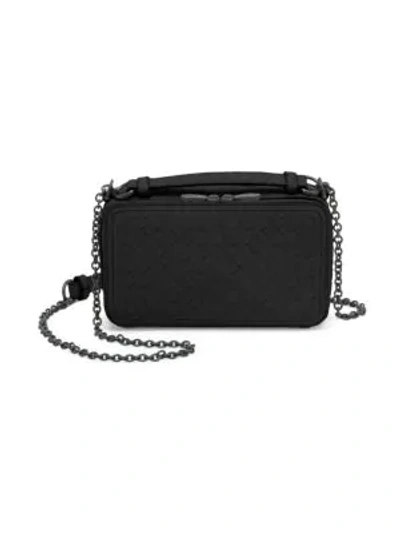 Shop Bottega Veneta Leather Camera Bag In Black