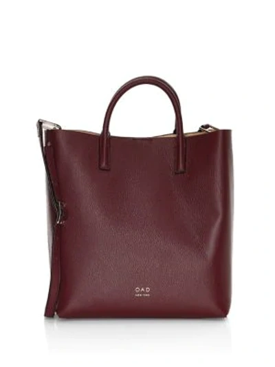 Shop Oad Tall Leather Carryall Tote In Bordeaux