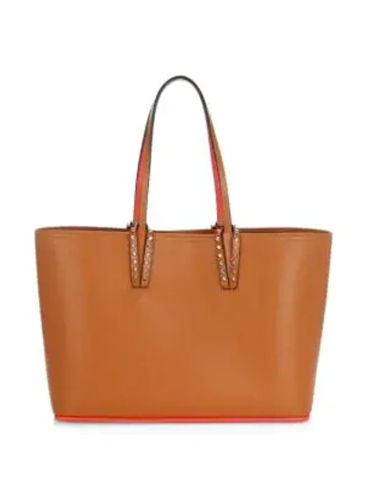 Shop Christian Louboutin Small Cabata Leather Tote In Tan