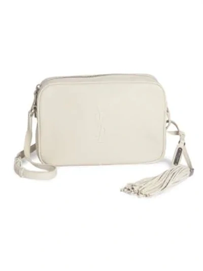 Shop Saint Laurent Medium Lou Leather Camera Bag In White