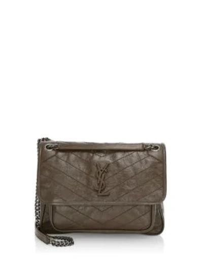 Shop Saint Laurent Medium Niki Leather Shoulder Bag In Brown