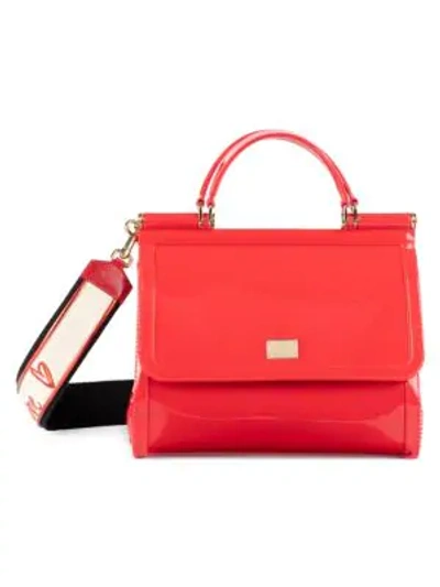 Shop Dolce & Gabbana Sicily Pvc Top Handle Bag In Red