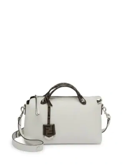 Shop Fendi Medium By The Way Leather Satchel In Ice