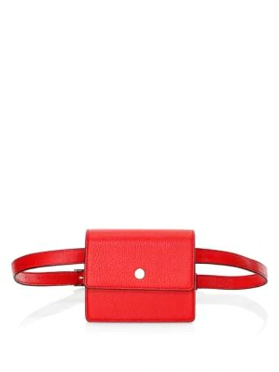 Shop Oad Mini Leather Messenger Belt Bag In Rouge