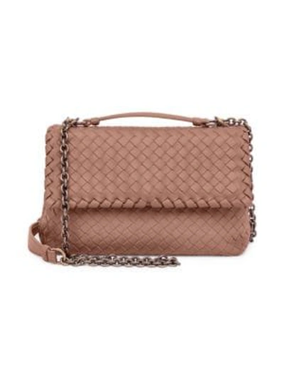 Shop Bottega Veneta Baby Olimpia Leather Shoulder Bag In Rose