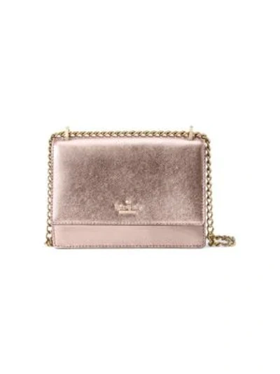 Shop Kate Spade Cameron Street Metallic Leather Shoulder Bag In Rose Gold