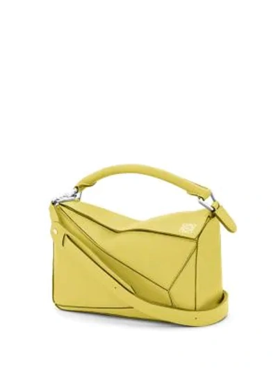Shop Loewe Small Puzzle Leather Bag In Yellow