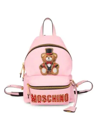 Shop Moschino Teddy Bear Logo Backpack In Pink