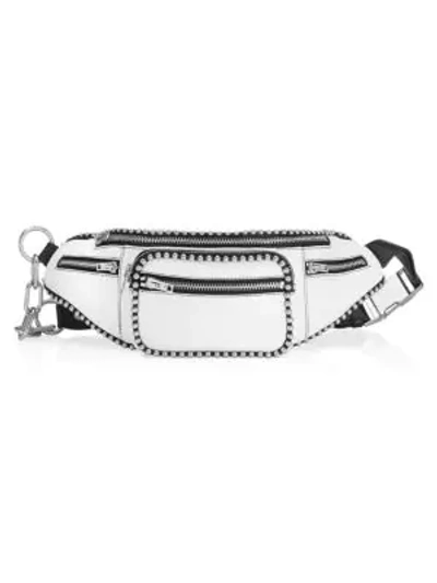 Shop Alexander Wang Attica Soft Leather Ball Chain Waist Bag In White