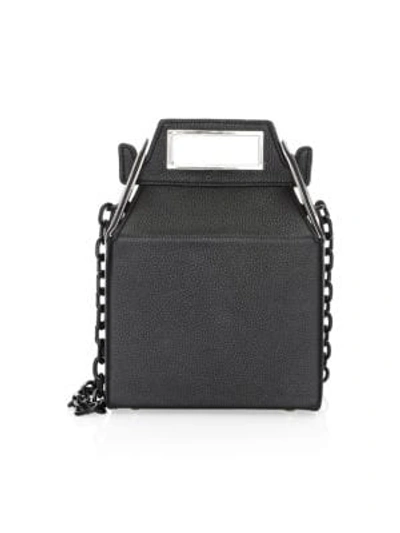 Shop Pop & Suki Leather Takeout Bag In Black