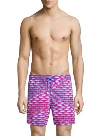 Shop Vilebrequin Marbella Swim Trunks In Groseille