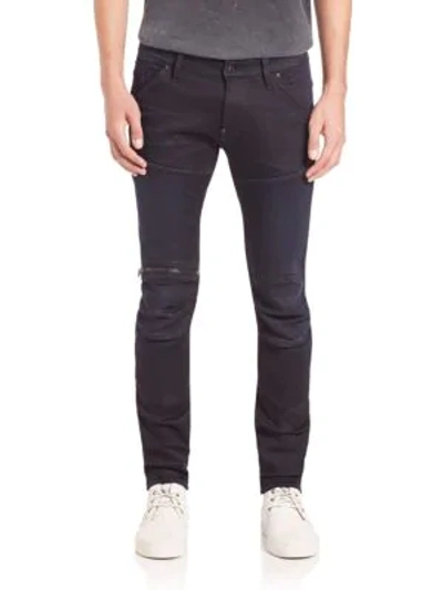 Shop G-star Raw Men's 5620 3d Zip Knee Slim-fit Jeans In Dark Aged