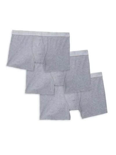 Shop Hanro Men's Cotton Essentials 2-pack Boxer Briefs In Grey
