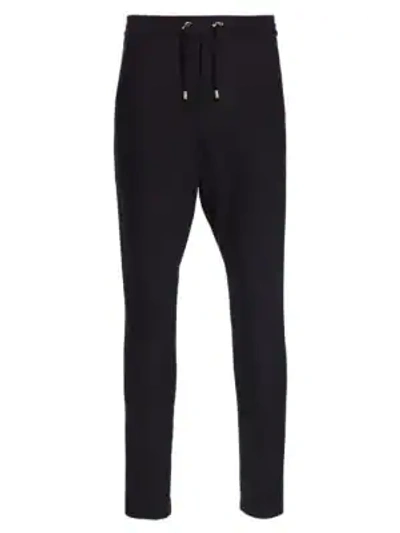 Shop Balmain Slim Wool Sweat Pants In Black