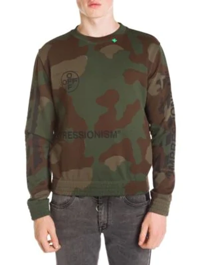 Shop Off-white Diagonal Stencil Sweatshirt In Camo