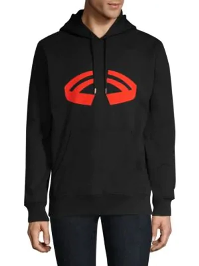 Shop Helmut Lang Printed Halloween Cotton Hoodie In Black