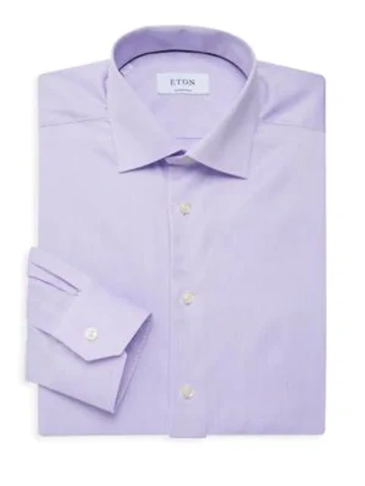 Shop Eton Contemporary-fit Twill Dress Shirt In Purple