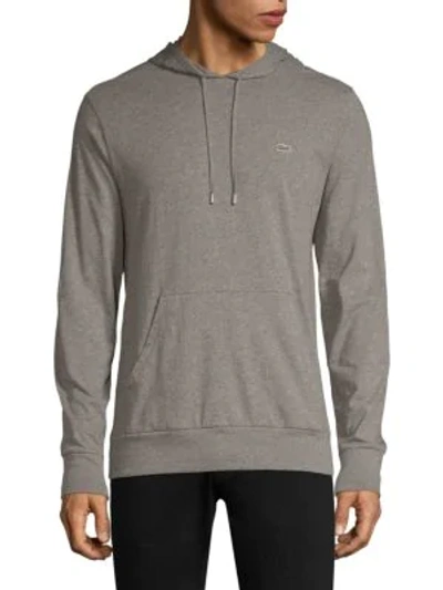 Shop Lacoste Pullover Hood Sweatshirt In Stone Chine