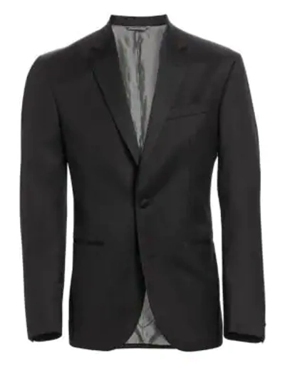 Shop Saks Fifth Avenue Modern Wool Tuxedo Jacket In Black