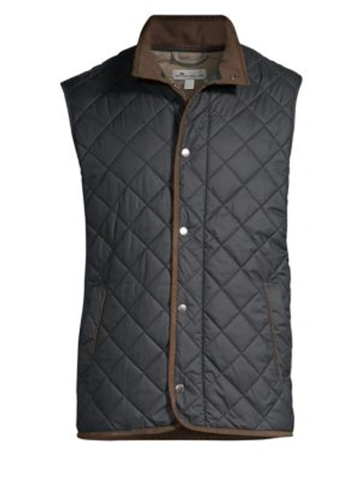 Shop Peter Millar Crown Essex Quilted Vest In Black