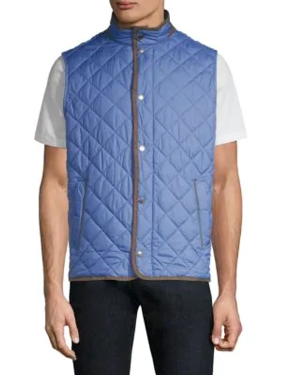 Shop Peter Millar Crown Essex Quilted Vest In Plaza Blue