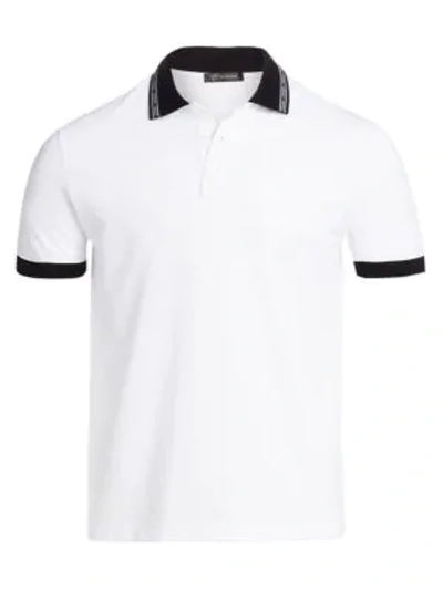 Shop Versace Speed Logo Polo In White