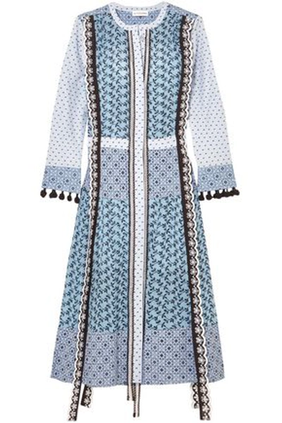 Shop Altuzarra Grenelle Broderie Anglaise And Swiss-dot Cotton Midi Dress In Sky Blue