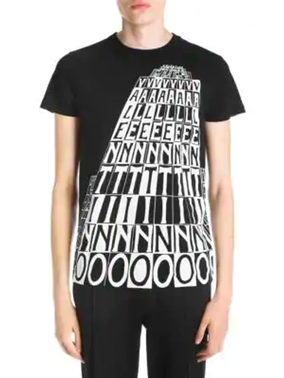 Shop Valentino Logo Tower T-shirt In Black