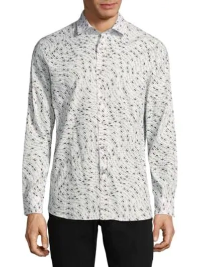 Shop Vilebrequin Seabreeze Cotton Button-down Shirt In Cloud Dancer