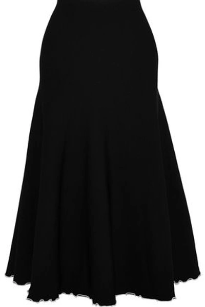 Shop Proenza Schouler Woman Fluted Stretch-knit Midi Skirt Black