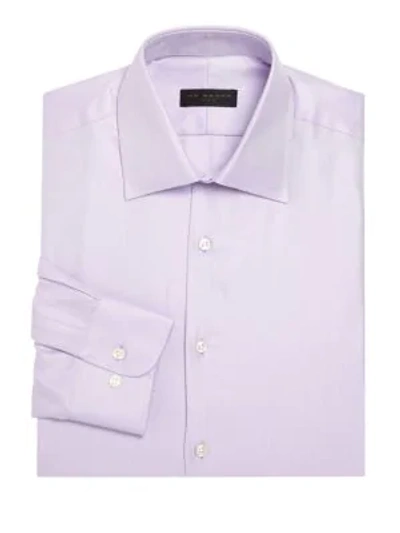 Shop Ike Behar Micro Striped Shirt In Lavender