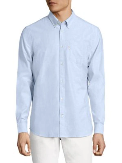 Shop Wesc Oden Soft Oxford Button-down Shirt In Polar Blue