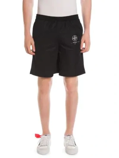 Shop Off-white Diagonal Mesh Shorts In Black