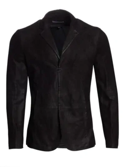 Shop John Varvatos Slim-fit Leather Jacket In Black