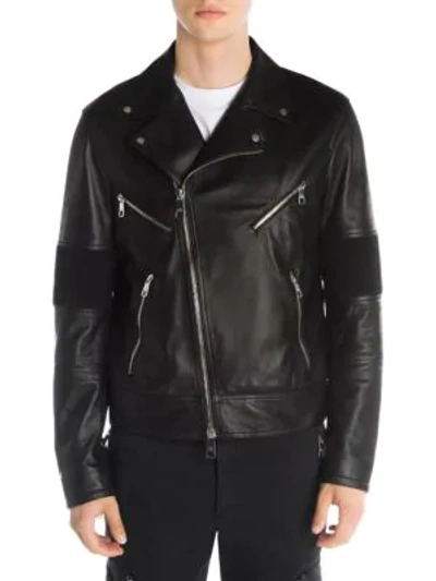 Shop Neil Barrett Leather Biker Jacket In Black